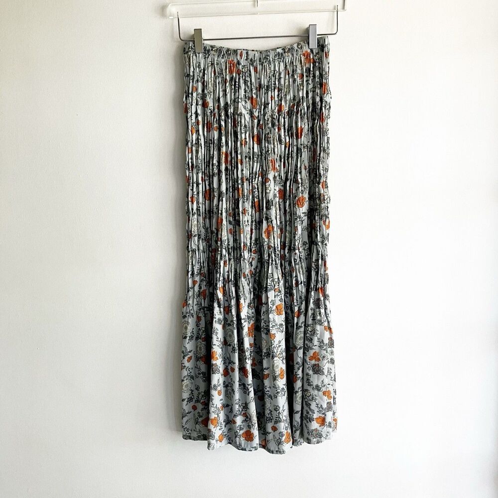 Uniqlo Ines De La Fressange Size Small Crinkle Pleated Floral Print Maxi Skirt - Picture 4 of 6
